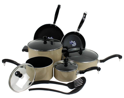 Farberware 12471 12 Piece Kitchen Nonstick Enamel Cookware Set Pots - Damaged