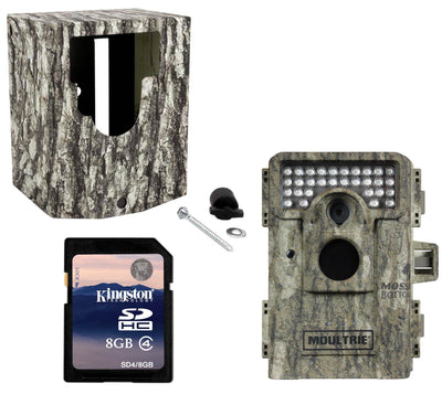 MOULTRIE Game Spy M-880 Low Glow Infrared Trail Camera + Security Box + SD Card