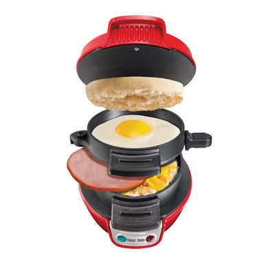 Hamilton Beach 25476 Breakfast Sandwich Maker Kitchen Counter Press (Open Box)