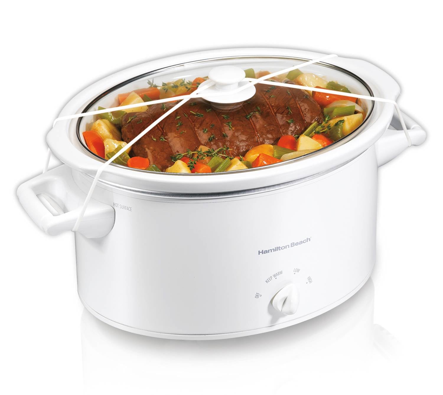 New Hamilton Beach 33181 8-Quart Oval CounterTop Slow Cooker Crock Pot w/Recipes