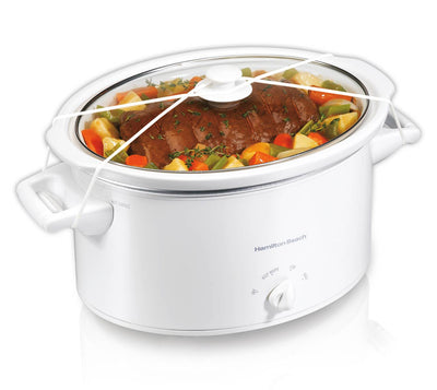 New Hamilton Beach 33181 8-Quart Oval CounterTop Slow Cooker Crock Pot w/Recipes