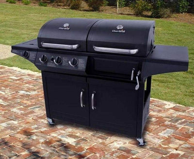Char-Broil 1010 Deluxe Combo Charcoal & 3 Burner 36,000 BTU Gas Grill - Damaged