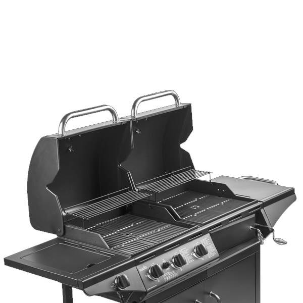 Char-Broil 1010 Deluxe Combo Charcoal & 3 Burner 36,000 BTU Gas Grill - Damaged