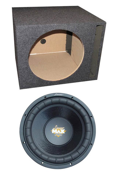 Lanzar MAXP124D 12" 1600W Car Subwoofer Sub and Single Vented Sub Box Enclosure