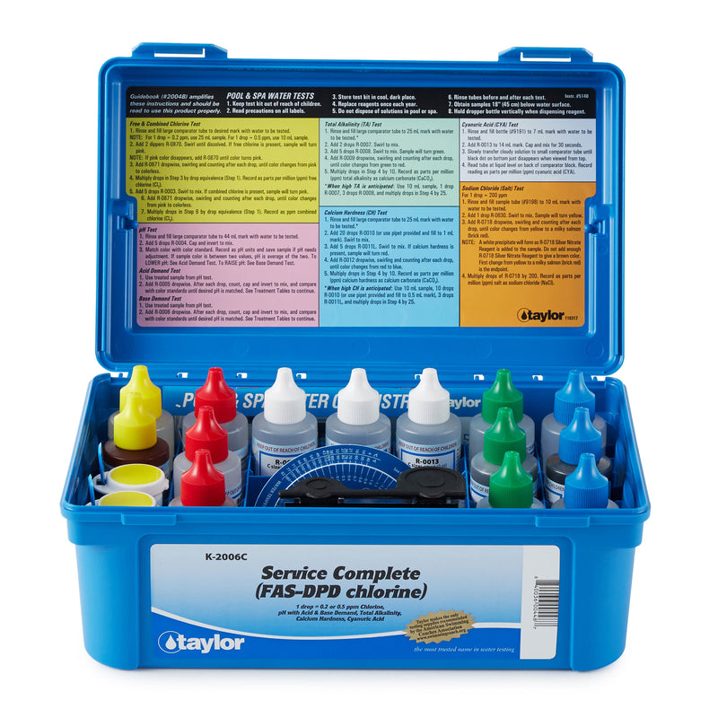 Taylor K-2006C Service Complete Swimming Pool Spa FAS-DPD Chlorine Test Kit