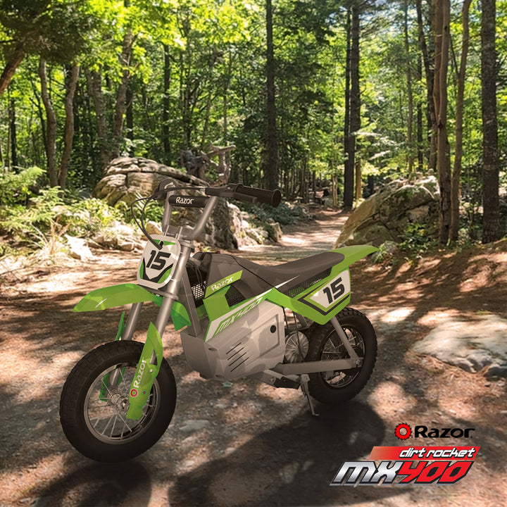 Razor MX400 Dirt Rocket 24V Electric Toy Motocross Motorcycle Dirt Bike, Green