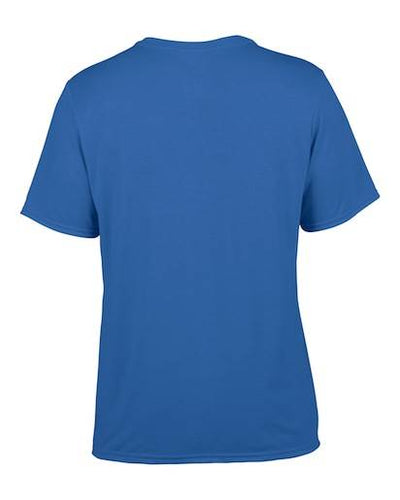 6) New Gildan Mens Large L Adult Performance Short Sleeve T-Shirt Blue
