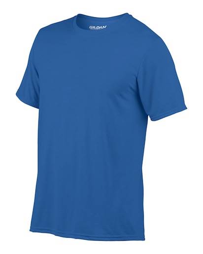 12) New Gildan Mens Large L Adult Performance Short Sleeve T-Shirt Blue