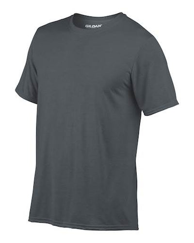 6) NEW Gildan Dry Fit Mens Large (L) Adult Outdoor Short Sleeve T-Shirt Charcoal