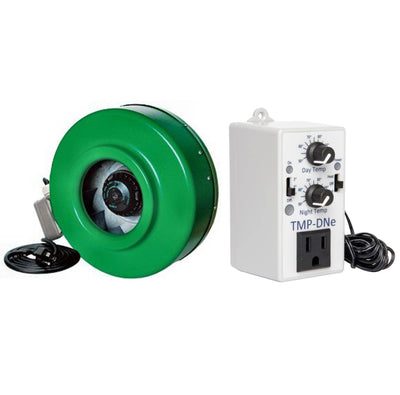 HYDROFARM Active Air ACDF6 Hydroponic 6" In-Line Fan Blower + Temp Controller