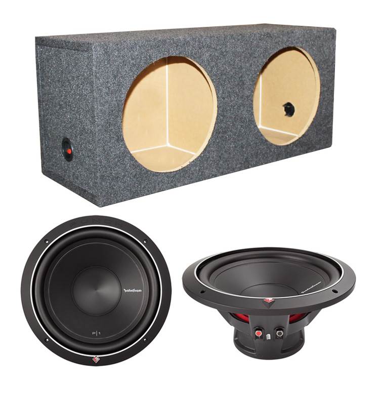 2) Rockford Fosgate P1S2-12 12" 1000W 2-Ohm Car Subwoofers + Dual Sealed Sub Box