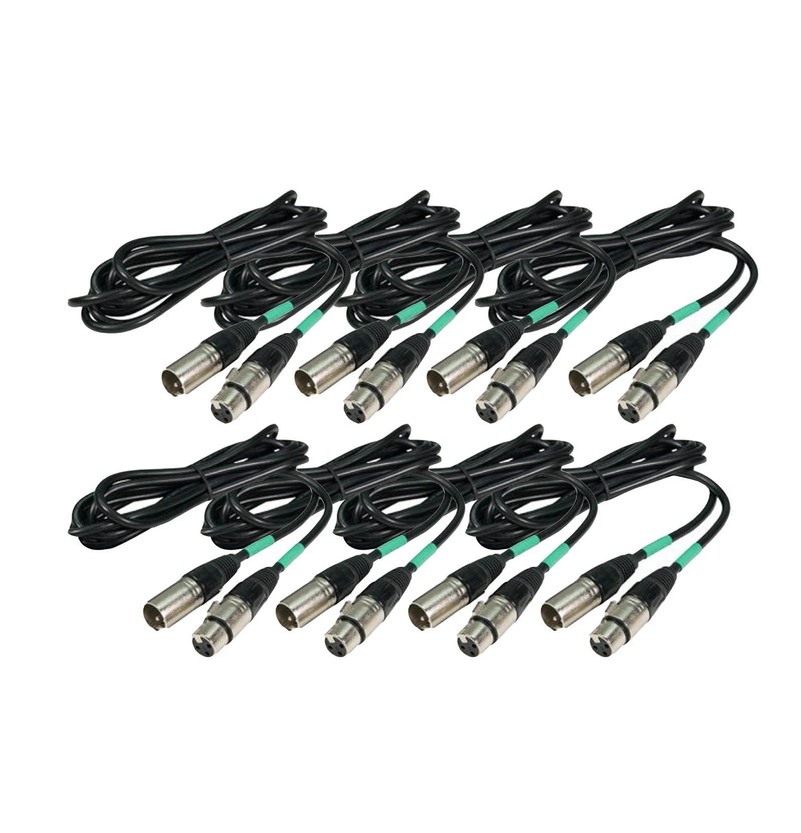 NEW! CHAUVET (4) 25' & (4) 10' Male to Female 3 Pin DMX Lighting Effect Cables
