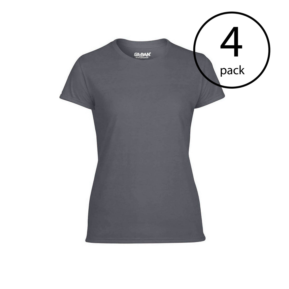 Gildan Missy Fit Womens X-Small Adult Short Sleeve T-Shirt, Charcoal (4 Pack)