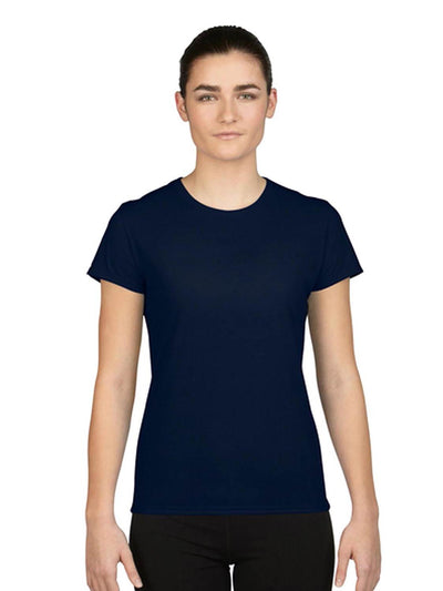 Gildan Missy Fit Women's Large Adult Short Sleeve T-Shirt, Navy (6 Pack)