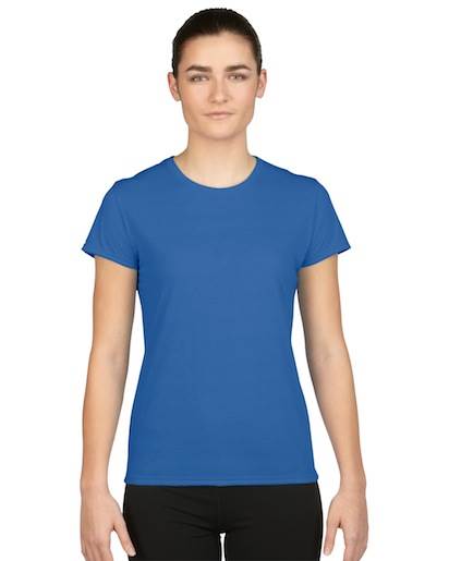 6) Gildan Missy Fit Womens Medium M Adult Performance Short Sleeve T-Shirt Blue