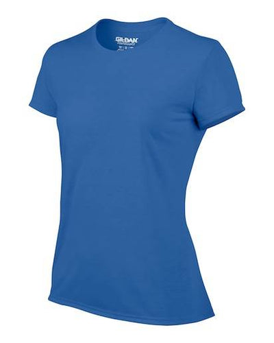 12) Gildan Missy Fit Womens Medium M Adult Performance Short Sleeve T-Shirt Blue
