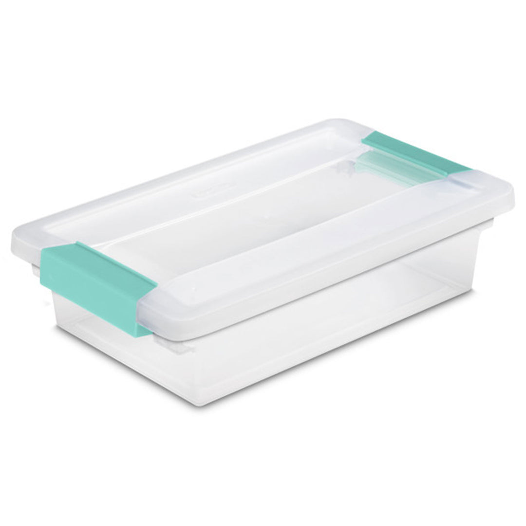 Sterilite Small Clip Box Clear Storage Bins Tote Container with Latching Lid, 6 Pack