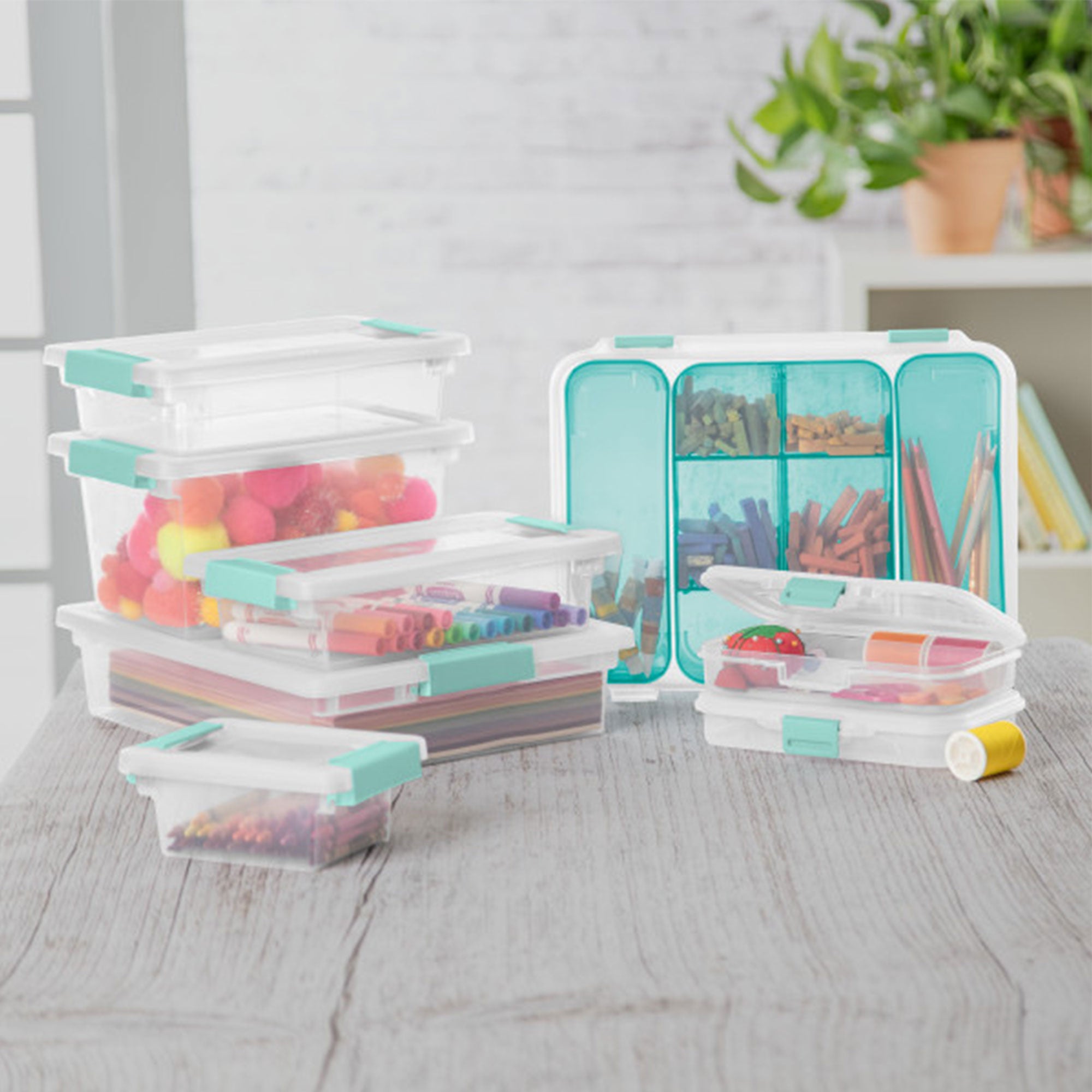 Sterilite Small Clip Box Clear Storage Tote Container with Latching Lid, 18 Pack - VMInnovations