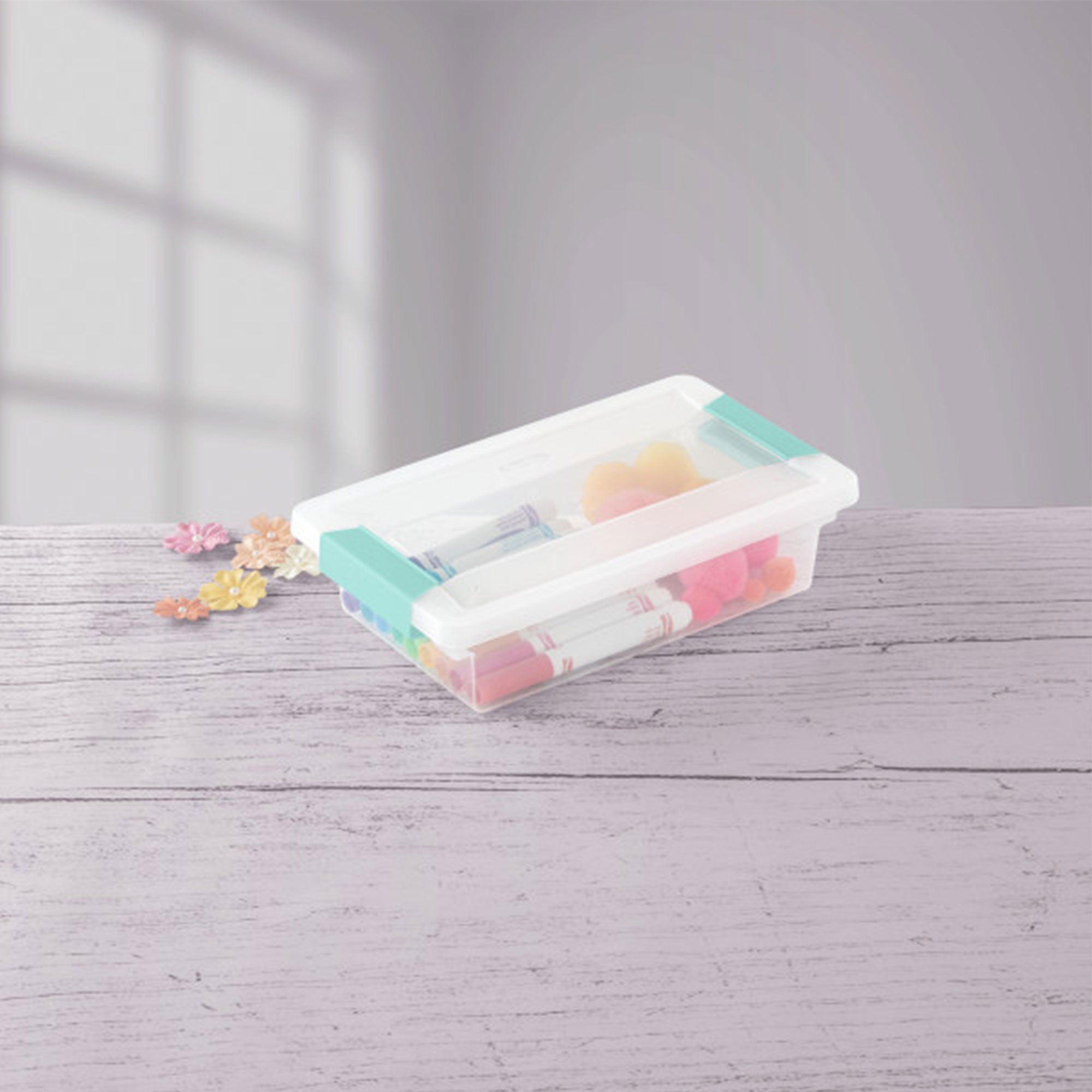 Sterilite Small File Clip Box Clear Storage Tote Container (Open Box)