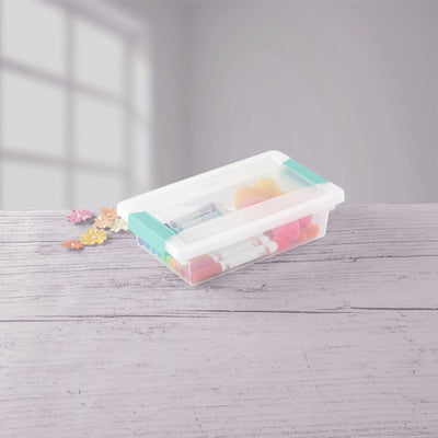 Sterilite Small Clip Box Clear Storage Bin with Latching Lid, 6-Pack