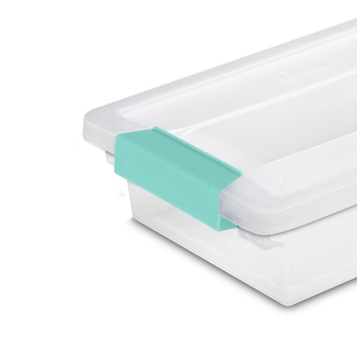 Sterilite Small Clip Box Clear Storage Tote Container with Latching Lid, 18 Pack
