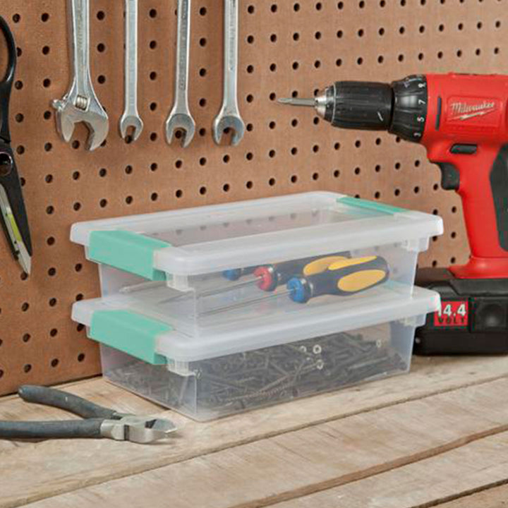 Sterilite 6 Quart Stackable Storage Box, 12 Pack & Small File Clip Box, 12 Pack - VMInnovations