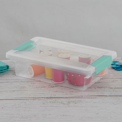 Sterilite Small Clip Box Clear Storage Tote Container with Latching Lid, 18 Pack