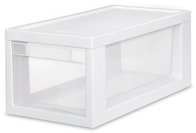 Sterilite 23508006 Narrow Modular Stacking Storage Drawer Clear Box (Open Box)