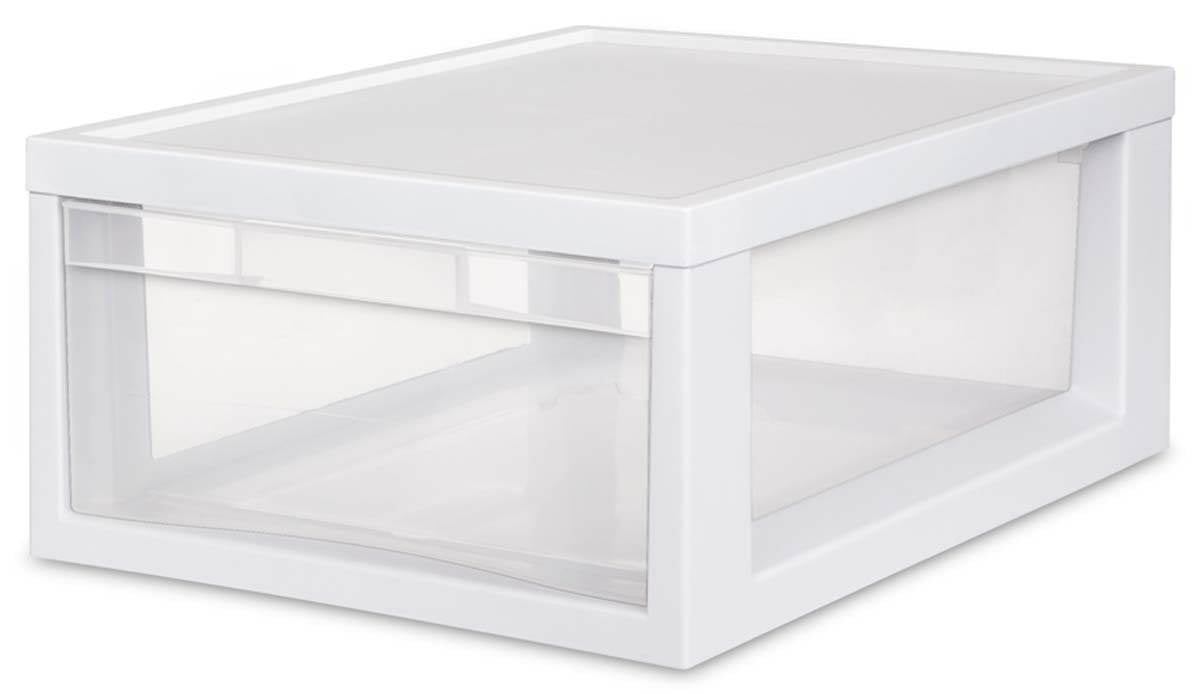 Sterilite Medium Modular Stacking Storage Drawer Clear Box Container (Open Box)