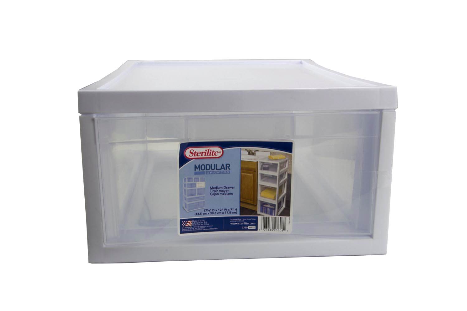 Sterilite Medium Modular Stacking Storage Drawer Clear Box Container (Open Box)
