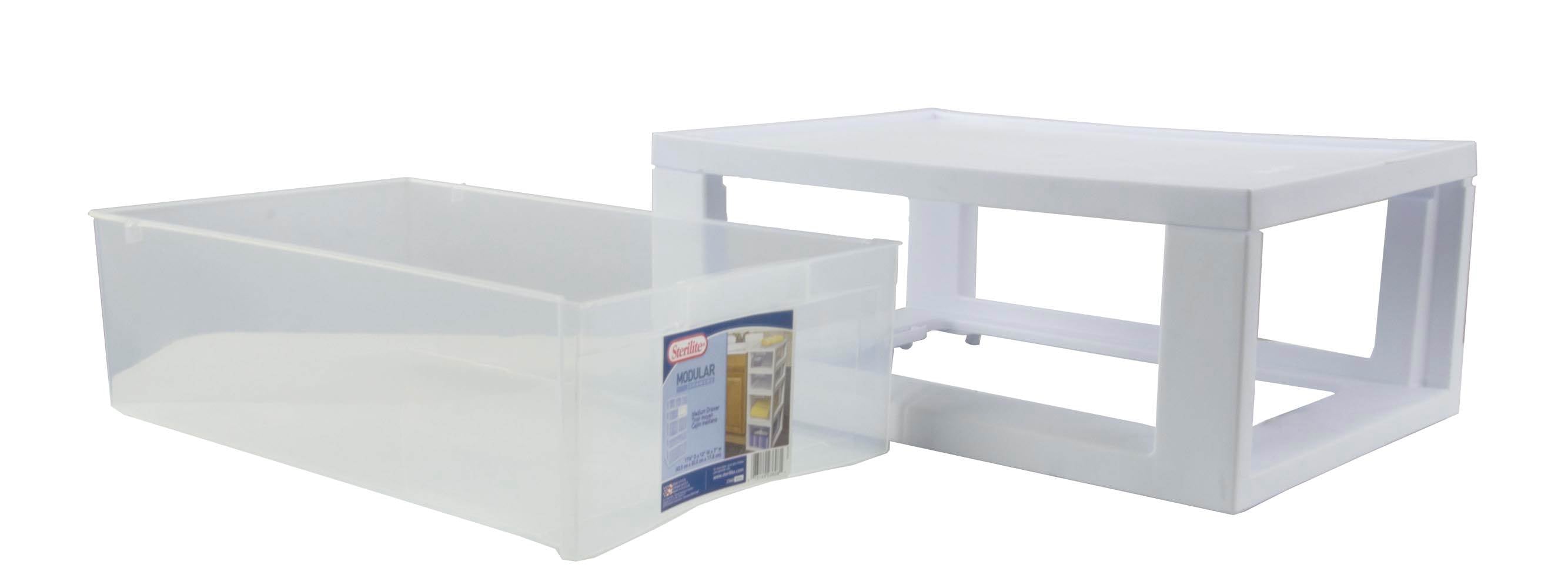 Sterilite Medium Modular Stacking Storage Drawer Clear Box Container (Open Box)