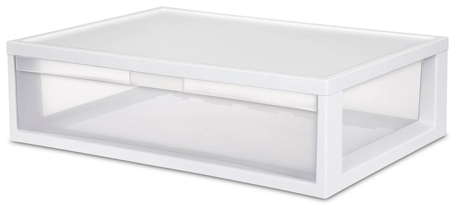 3) Sterilite Large Modular Stacking Storage Drawer Clear Container (Open Box)