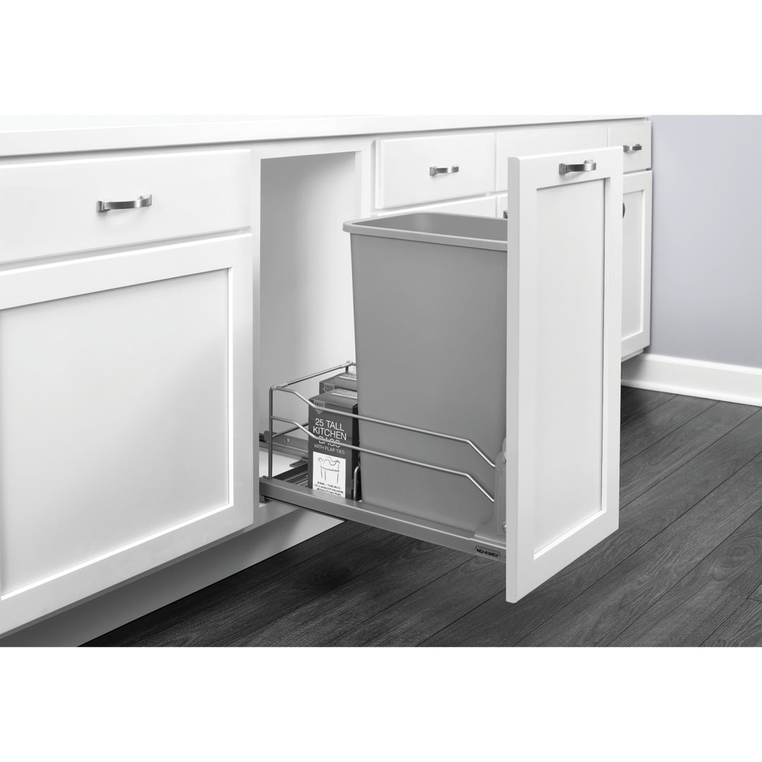 Rev-A-Shelf Pullout Kitchen Trash Can 50 qt. with Soft-close, 53WC-1550SCDM-113