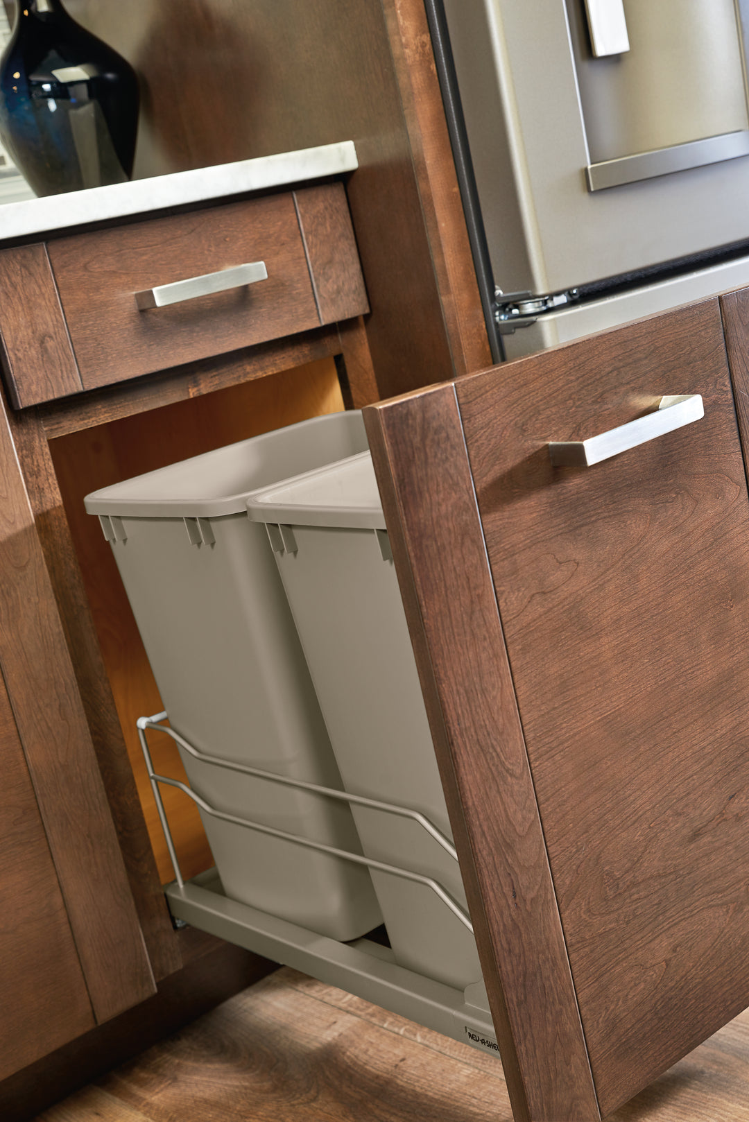 Rev-A-Shelf Double Pullout Trash Cans 35 qt. with Soft-close, 53WC-1835SCDM-212