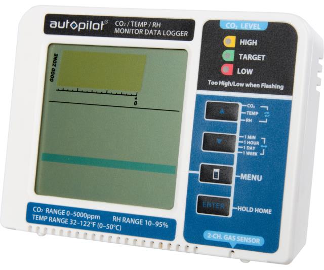 Autopilot APCEM2 Hydroponic CO2 RH Temperature Monitor and Data Logger (2 Pack)