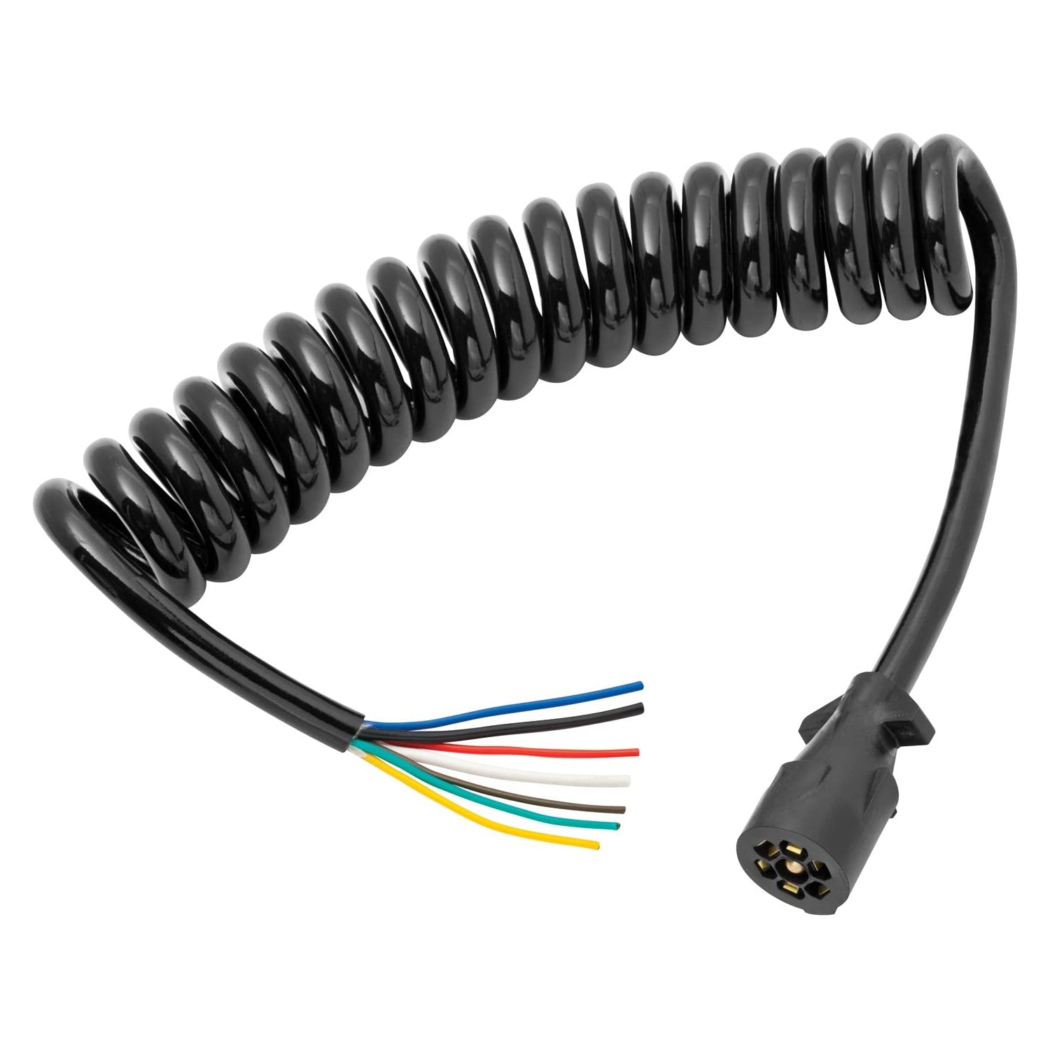 Bargman 54006-044 7-Way 8-Foot Coiled Wire Tow Trailer Light Connection Harness - VMInnovations