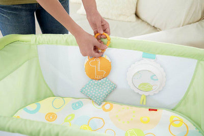 Fisher Price Deluxe Rock 'n Play Portable Baby Bassinet, Green (Open Box)