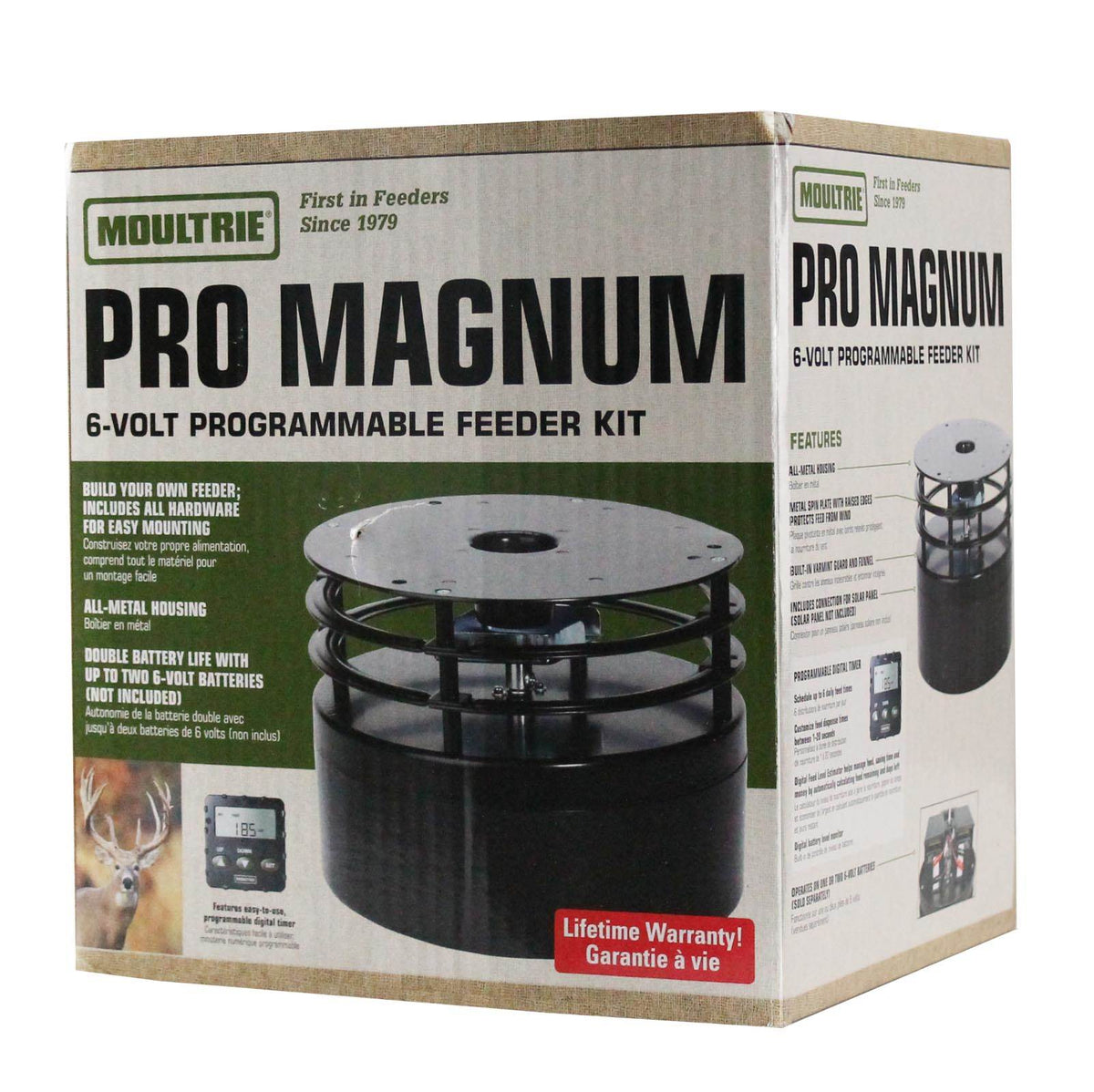 MOULTRIE 30G Pro Magnum 360° Hanging Metal Barrel Deer Feeder w/ Timer(Open Box)