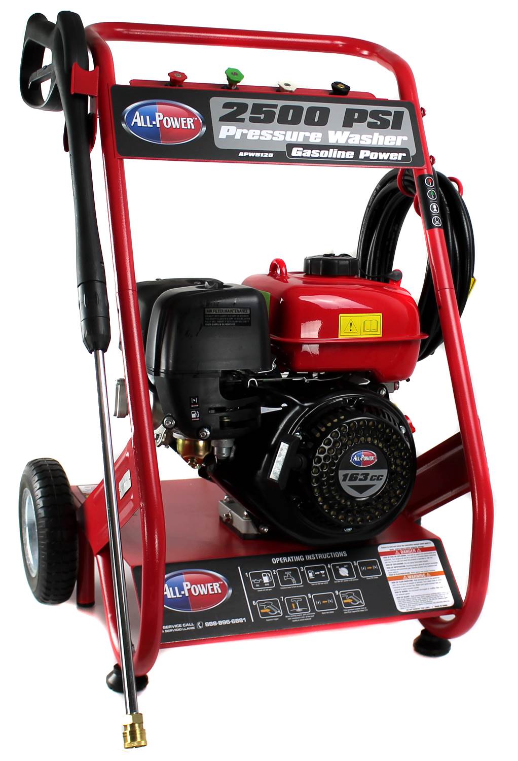 All-Power APW5120 2.5 GPM 2500 PSI 4 Cy Gas Powered Pressure Washer - Open Box