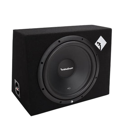 Rockford Fosgate R1-1X12 12" 400W Car Subwoofer + Box + 1000W Mono Amp + Amp Kit