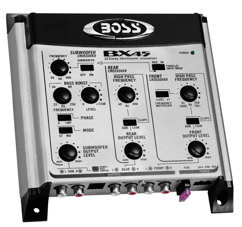 BOSS Audio 2/3-Way Electronic Crossover w/ Remote Subwoofer Level Control | BX45