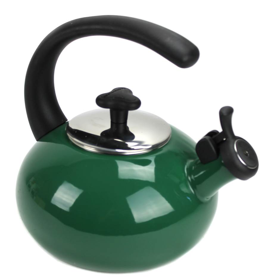 Rachael Ray 1.5Qt Curve Whistling Teakettle Porcelain Kitchen Green - Open Box
