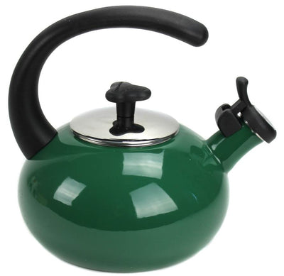 Rachael Ray 1.5Qt Curve Whistling Teakettle Porcelain Kitchen Green - Open Box