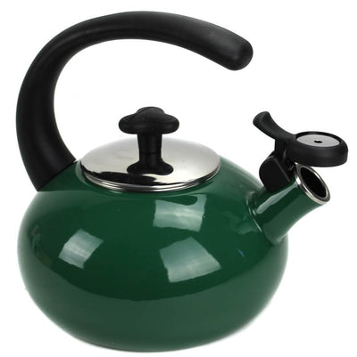 Rachael Ray 1.5Qt Curve Whistling Teakettle Porcelain Kitchen Green - Open Box