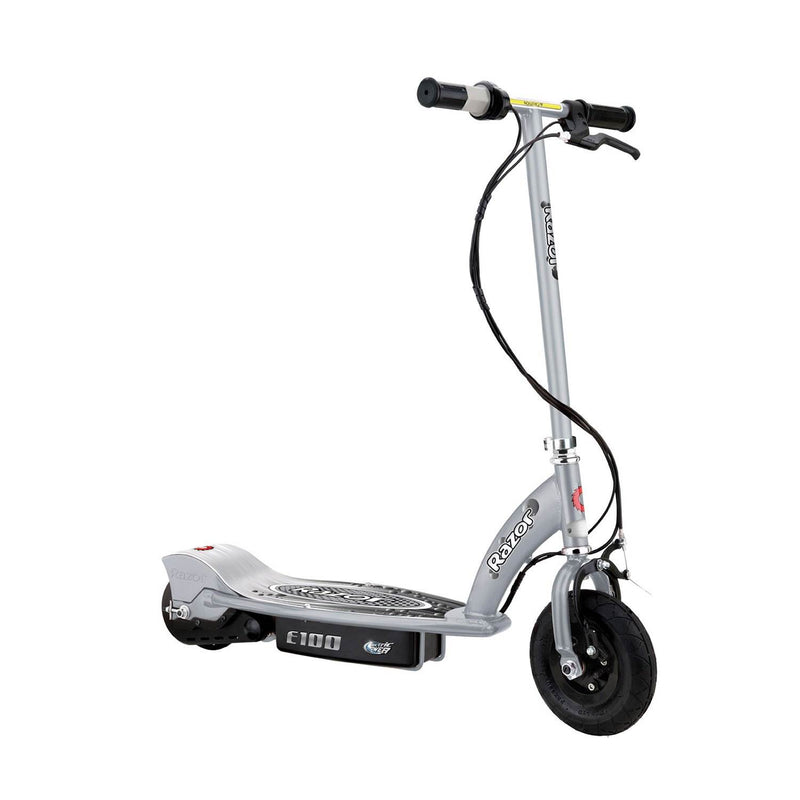 Razor E100 Kids 24 Volt Electric Powered Ride-On Scooter, Silver (Damaged)
