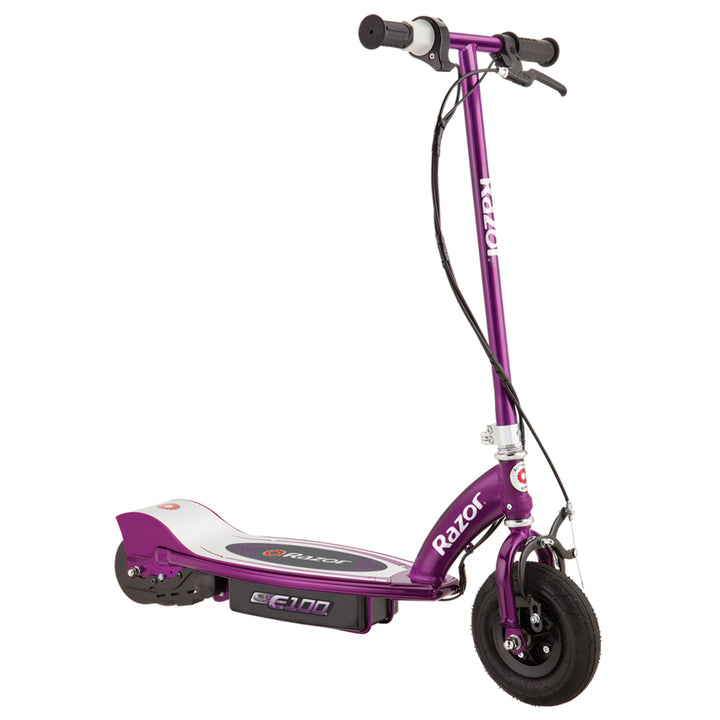 Razor E100 Motorized Rechargeable Kids Electric Toy Scooters, 1 Purple & 1 Blue