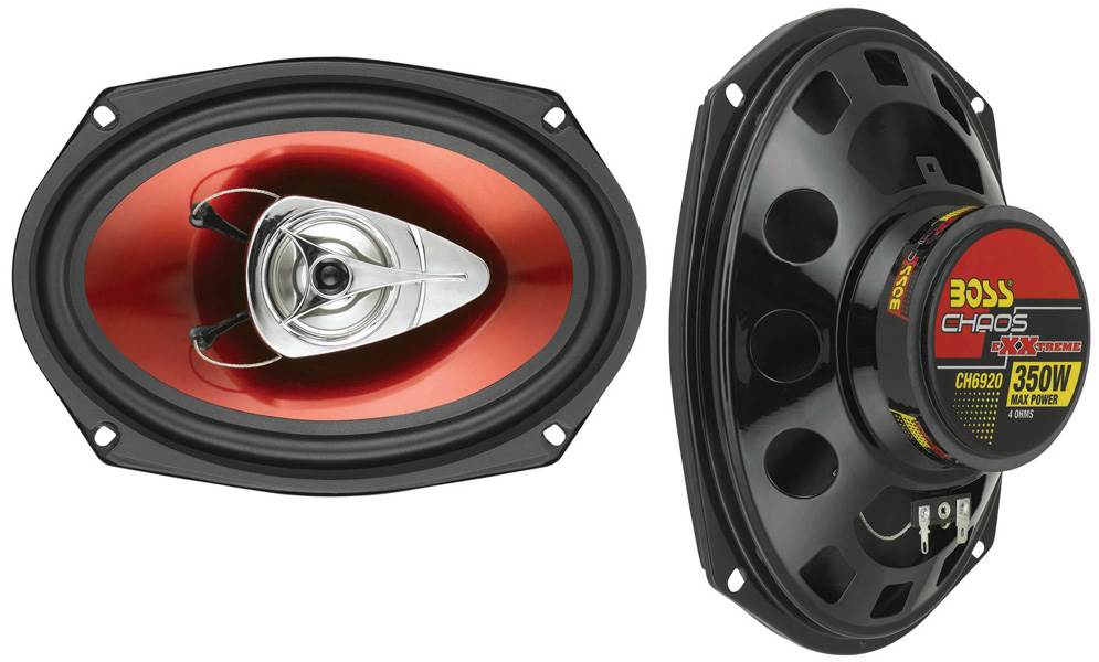 2) Boss CH6520 6.5" 250W + 2) 6x9" 350W 2-Way Car Speakers+ 2400W 4-Ch Amplifier
