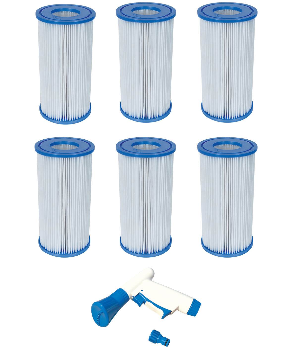 Bestway Type III Filter Cartridges (6-Pack) & Hose Spray Attachment | 58012 - VMInnovations