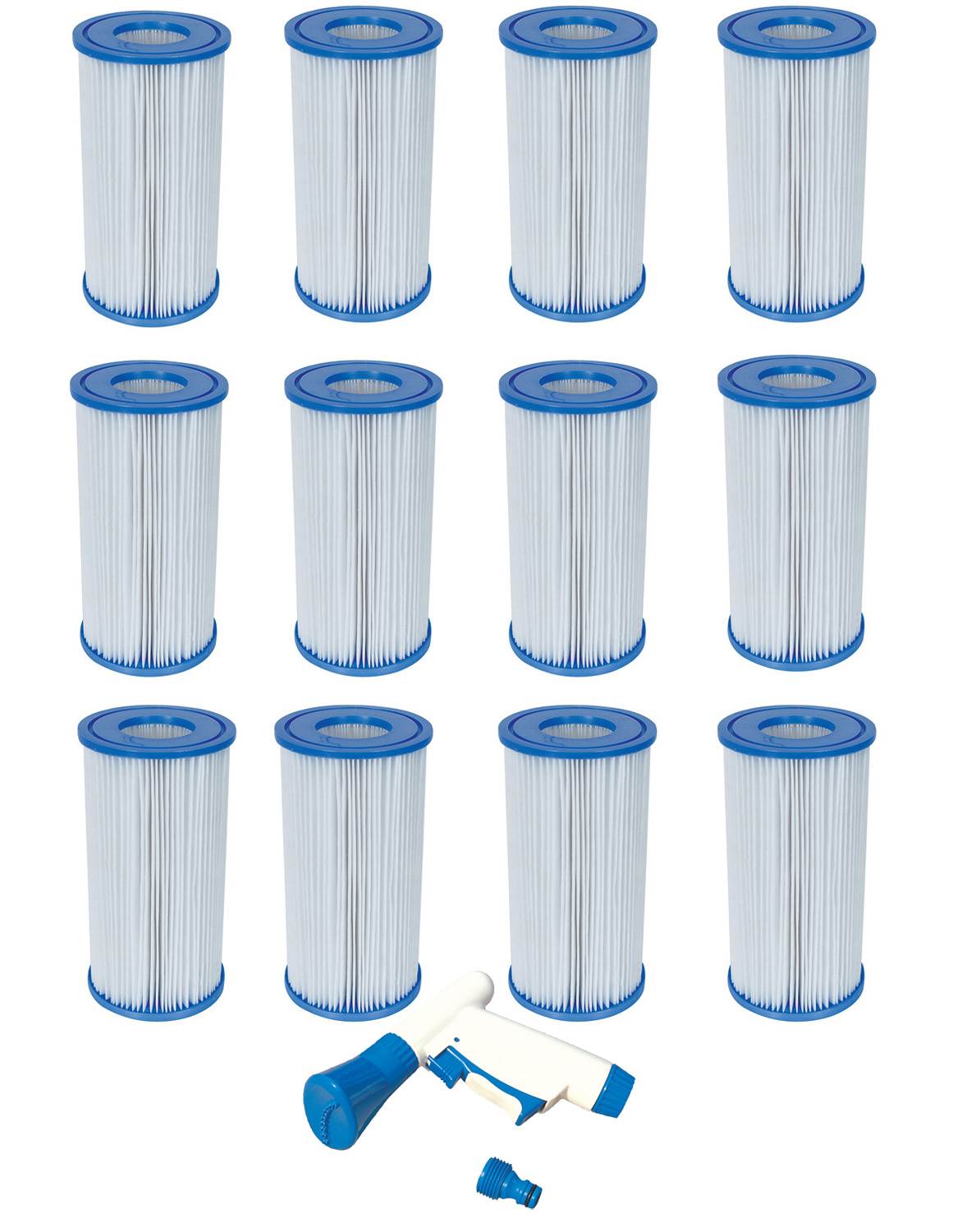 Bestway Type III Filter Cartridges (12-Pack) & Hose Spray Attachment | 58012 - VMInnovations