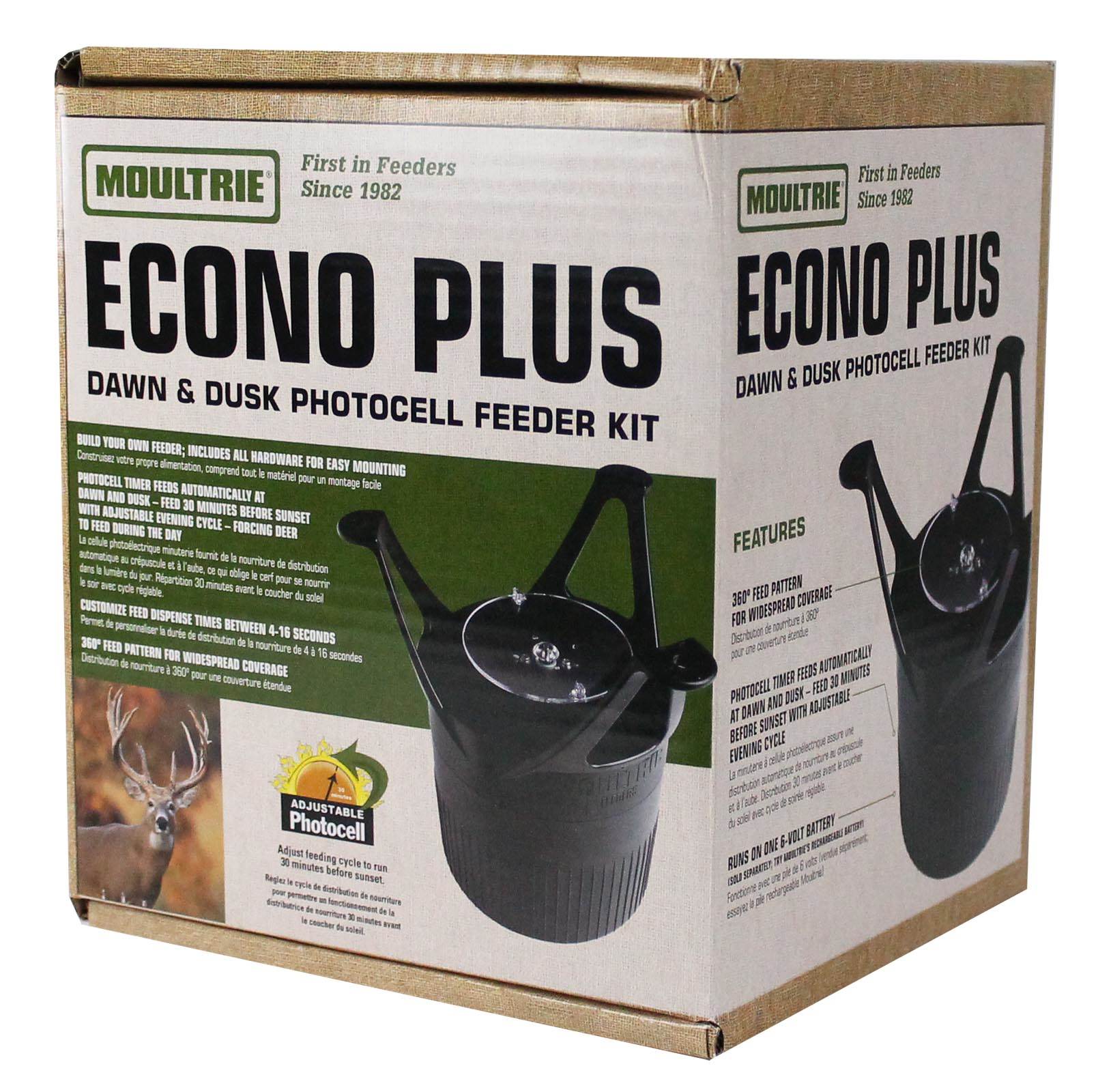 MOULTRIE FEEDERS MFH-EPK 360° Econo Plus Game Deer Feeder Kit w/ 6 Volt Battery